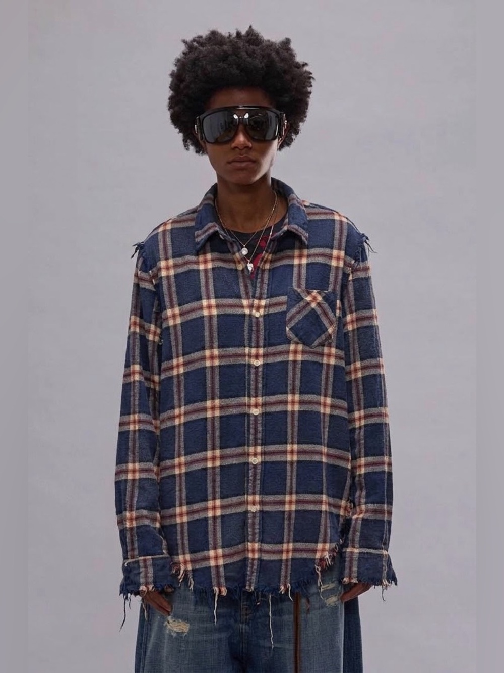 R13 Shredded seam Shirt plaid Size XS
$750